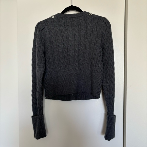 NWT LoveShackFancy Merino Wool Rumi Cardigan in Charocal - Picture 3 of 4